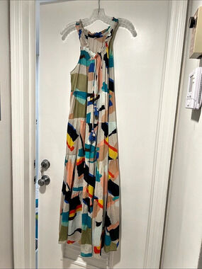 Elegance by Marislay Alejandra Blue Multi-Color Halter Maxi Dress